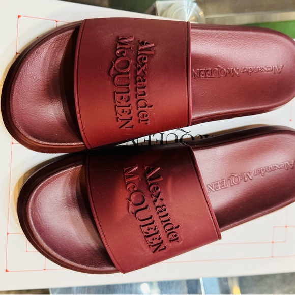 Alexander McQueen Other - Alexander McQueen Burgundy Slide Sandals
